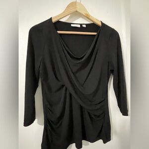 4/$20! New York & Company Black Draped Blouse